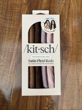Kitsch Satin Flexi Rods Set - Brown, Mauve, Light Pink